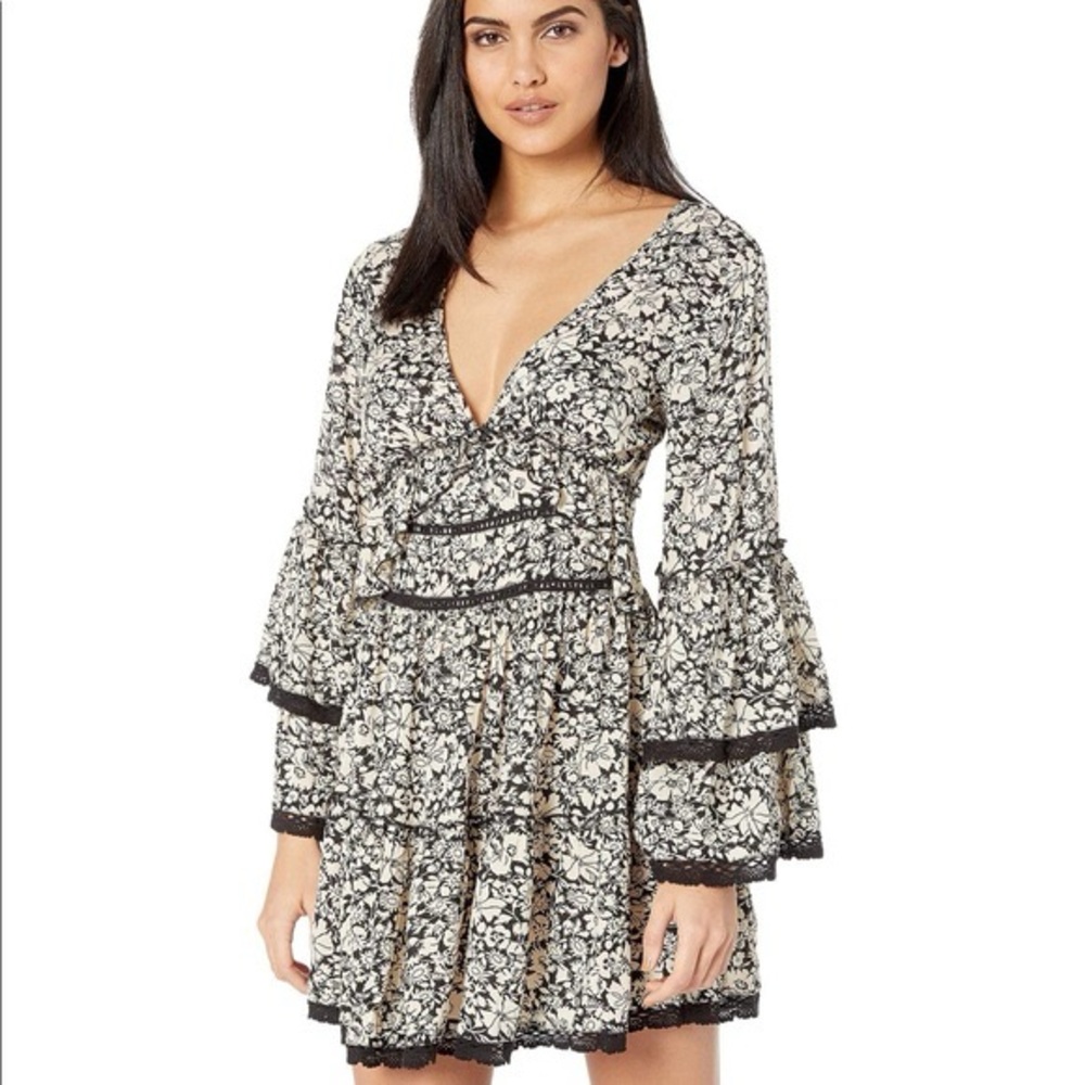 Free People Kristall Dress in Black Floral
